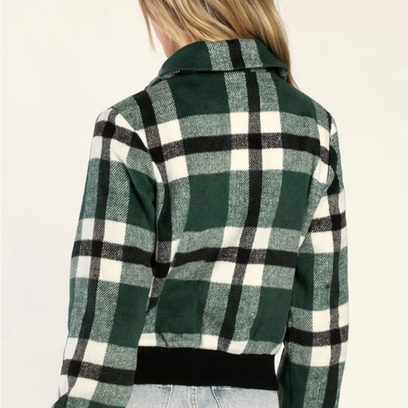 |Lulus| |XS| Green Plaid Bomber Jacket| - Picture 2 of 2